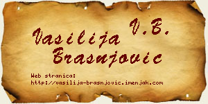 Vasilija Brašnjović vizit kartica